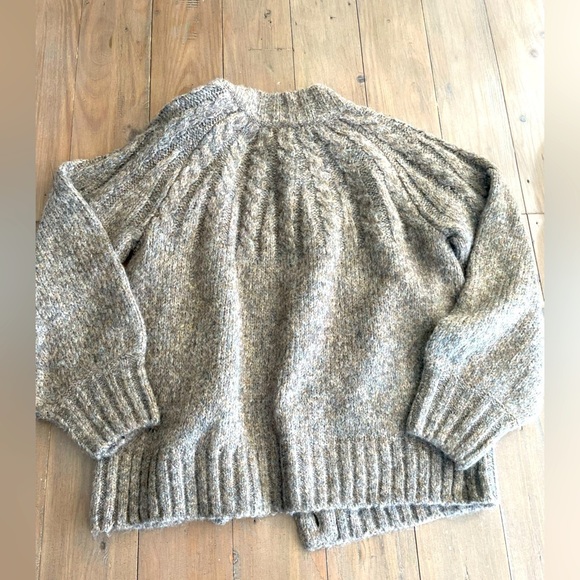 Madewell Harwood Cableknit Mockneck Cardigan Sweater in brown NWT - Picture 6 of 8